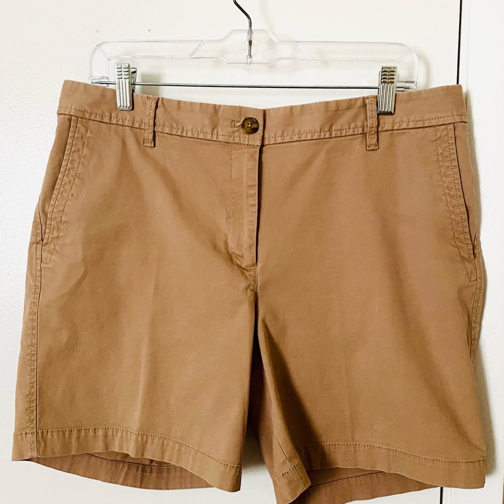 Women's Talbots Relaxed Chino Shorts Size 12 Khaki